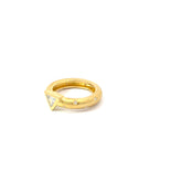 18k Yellow Gold .35ct G VS2 Trillion Diamond/ .15ct G VS2 Round Diamond Designer Bezzle Set Ring